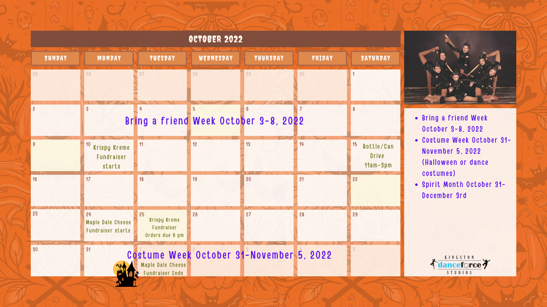 KDF At a glance calendar October 2022
